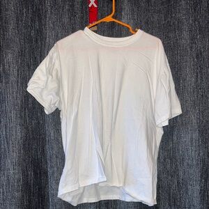 Calvin Klein White Crewneck Tee with Logo Print